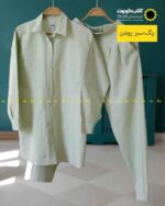 ست تونیک و شلوار لینن تابستونی خنک سبز روشن