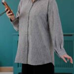 شومیز لینن نچرال لمه دار جدید