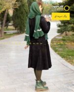 کت و دامن مخمل و ژاکارد سرمه ای مجلسی