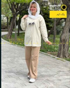 شومیز لینن حصیری خنک تابستونی کرم