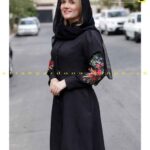 مانتو مشکی گلدوزی دار شهرزاد بلند