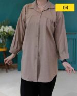 شومیز پیلی دار قد 80 سبز روشن نسکافه ای