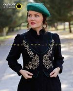 مانتو بلند مخمل کبریتی مشکی