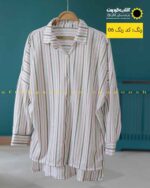 شومیز طرحدار مراکشی قواره دار نارنجی راه راه