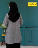 مانتو دکمه دار مناسب دانشگاه و محل کار طوسی تیره