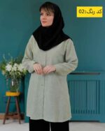 مانتو دکمه دار مناسب دانشگاه و محل کار سبز روشن