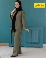 ست کت و شلوار زنانه تابستونی سبز ارتشی