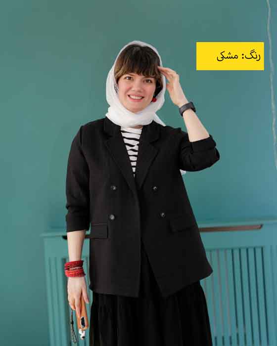 کت چهار دکمه تابستونی مشکی