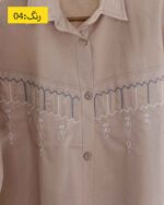 شومیز گلدوزی شده اسپرت کرم روشن