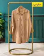 شومیز قواره بزرگ جیب دار با قد بلند اقتصادی کرم