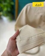 شومیز قواره بزرگ جیب دار با قد بلند اقتصادی کرم روشن حراجی