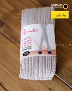 جوراب شلواری بافت گندمی کرم