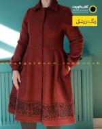 پالتو فوتر گلدوزی زرشکی