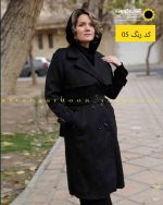 پالتو فوتر بلند آستر دار دکمه دار مشکی