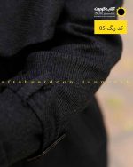 پالتو فوتر بلند آستر دار دکمه دار شنل دار مشکی