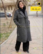 پالتو فوتر بلند آستر دار دکمه دار شنل دار موشی