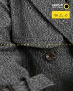 پالتو فوتر بلند آستر دار دکمه دار شنل دار موشی تیره