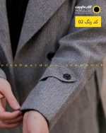 پالتو یقه انگلیسی طوسی تیره