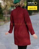 مانتو یقه گرد مخمل ارغوانی تیره