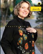 مانتو یقه گرد مخمل مشکی