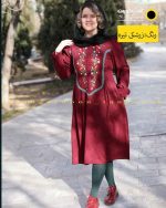 پیراهن مخمل زرشکی تیره