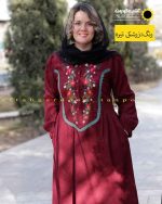 پیراهن مخمل زرشکی