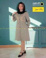 مانتو مازراتی مغزی دوزی گلدوزی سبز روشن